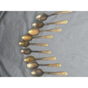 Set of 9 vintage silver-plated spoons by Harmony House